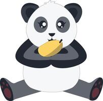Funny Baby Panda Cartoon Illustration on White Background. vector