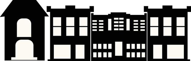 Silhouette of Cityscape Skyline with Flat Design. vector