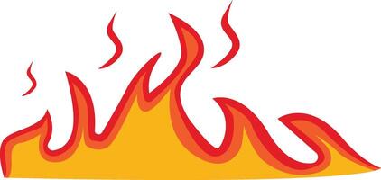 Cartoon Flame Icon. Red and Yellow Flame vector