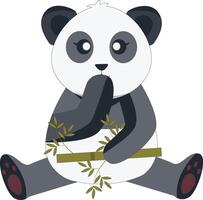 Cute Baby Panda with Cartoon Design. vector