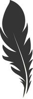 Black Silhouette of Majestic Feather with Simple Design vector