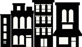 Silhouette of Cityscape Skyline in Simple Design vector