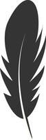 Black Silhouette of Majestic Feather. Bird Feather vector
