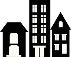 Silhouette of Cityscape Skyline in Flat Style vector