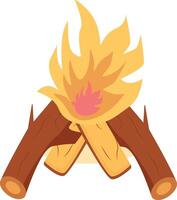 Illustration of Campfire, Isolated on White Background. vector