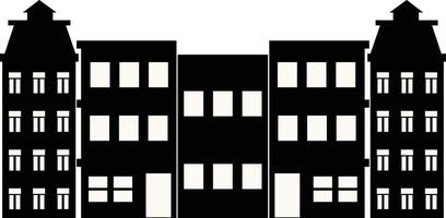 Silhouette of Cityscape Skyline. Flat Illustration. vector