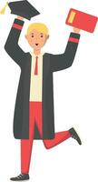 Illustration of Happy Man Graduation at University. vector