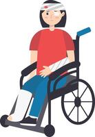 Illustration of Injury and Pain of a Female in a Wheelchair vector