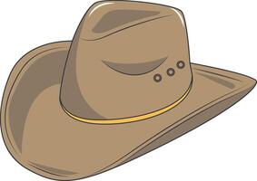 Cartoon Cowboy Hat Illustration. Isolated on White Background vector