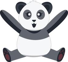 Cute Baby Panda Cartoon Character. vector