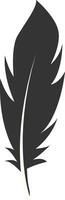 Black Silhouette of Majestic Feather. Design Element vector