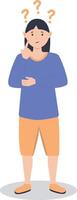Illustration of Young Woman Thinking and Asking Question vector