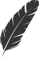 Black Silhouette of Majestic Feather with Flat Design. vector