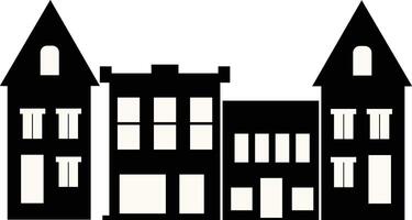Silhouette of Cityscape Skyline with Flat Style. vector