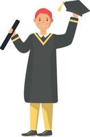 Illustration of Happy Male Graduation at University vector