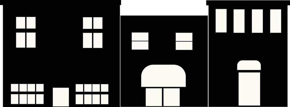 Silhouette of Cityscape Skyline with Flat Style. Design Element vector