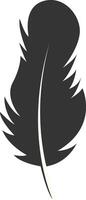 Black Silhouette of Majestic Feather. Isolated on White Background vector
