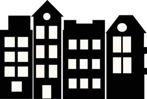 Silhouette of Cityscape Skyline with Simple Design. vector