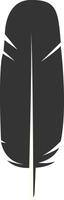 Black Silhouette of Majestic Feather, Flat Illustration vector