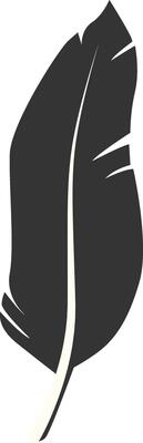 Silhouette of Majestic Feather. Flat Illustration
