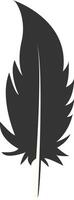 Silhouette of Majestic Feather with Flat Design. Isolated on White Background vector