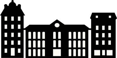 Black Silhouette of Cityscape Skyline. Isolated on White Background vector