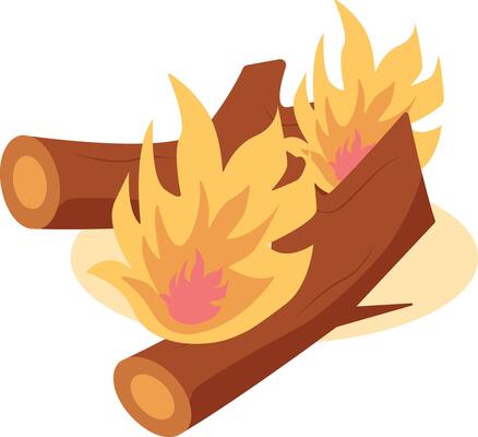 Cartoon Campfire Illustration. Design Element
