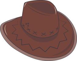 Cartoon Cowboy Hat Illustration Isolated on White Background. vector