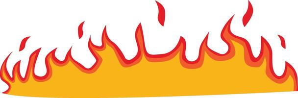 Cartoon Flame Icon. Red and Yellow Flame. Isolated on White Background. vector
