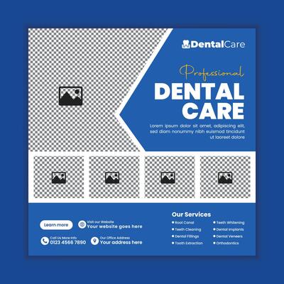 Dentist Appointment Social Media Banner, Clinic Web Design Template for Dental Services