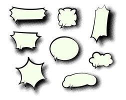 Comic Text Bubble Speech Cloud Collection with Halftone Style for Pop Art Projects vector