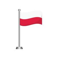 Poland Flag Waving on Flagpole vector