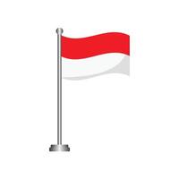 Indonesia Flag Waving on Flagpole vector