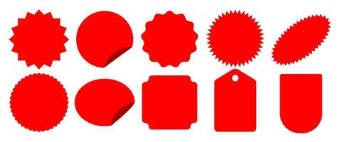 Isolate Sale sticker shape, Red Promotion Tags with transparent background, Business marketing graphic elements, Sold, Shopping illustration, stock. vector