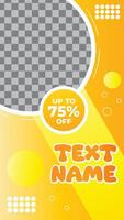 Bright Yellow Sale Social Media Story Template vector