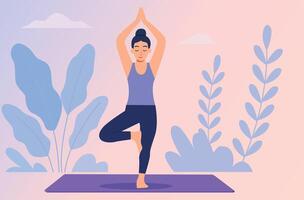 Yoga Tree Pose vector