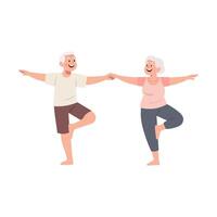 Seniors dancing happily together vector