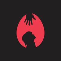 logos with a theme of concern or violence against children vector