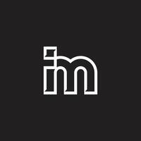 monoline stylized letters i and m vector