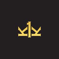 the two letters K and the number 1 resemble a crown vector