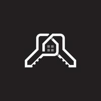 Two keys and a house vector