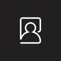 a combination of speech bubbles and simple human icons in a monoline style vector