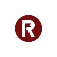 the letter R with steps and a flag vector
