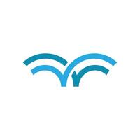 a letter W resembling a fountain vector