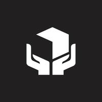 a pair of hands holding a box vector
