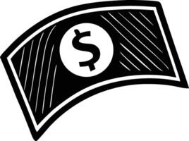 Stylized dollar bill with coin symbol isolated on transparent background vector