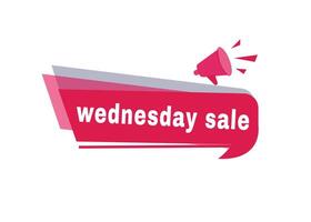Wednesday sale label modern banner tag announcement design megaphone icon element on white background. vector