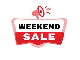 Weekend sale element for modern banner or website advertising. Poster or icon design, business concept. vector