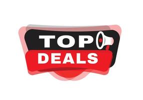 Top deals banner message for announce advertising template or business concept design. Modern banner isolated. vector