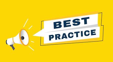 Best practice banner announce flat design graphic element. Poster or marketing. vector